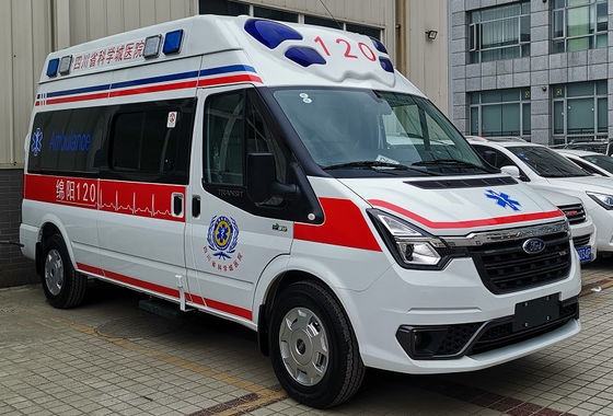 Diesel 4×2 Ambulans Ford Baru Ambulans darurat medis putih