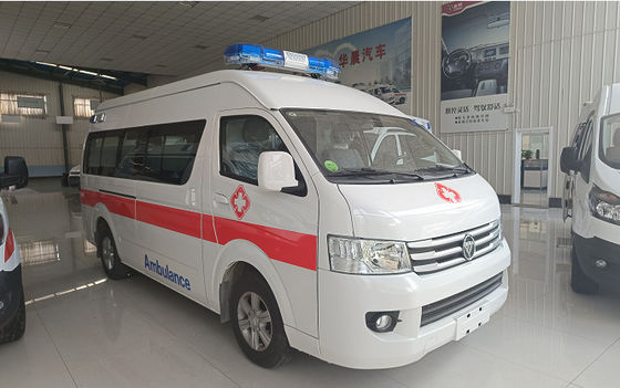 Ambulans darurat medis Futian 4×2 8 kursi Pengemudi belakang bensin