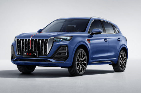 Blue Hongqi Sport Utility Vehicle 185kw 5 kursi Gasoline Hongqi Suv 5
