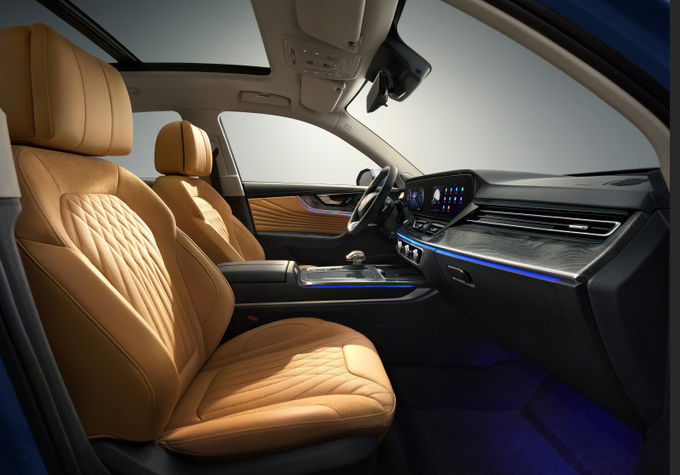 Blue Hongqi Sport Utility Vehicle 185kw 5 kursi Gasoline Hongqi Suv 9