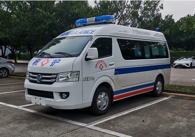 Ambulans darurat medis Futian 4×2 8 kursi Pengemudi belakang bensin 3