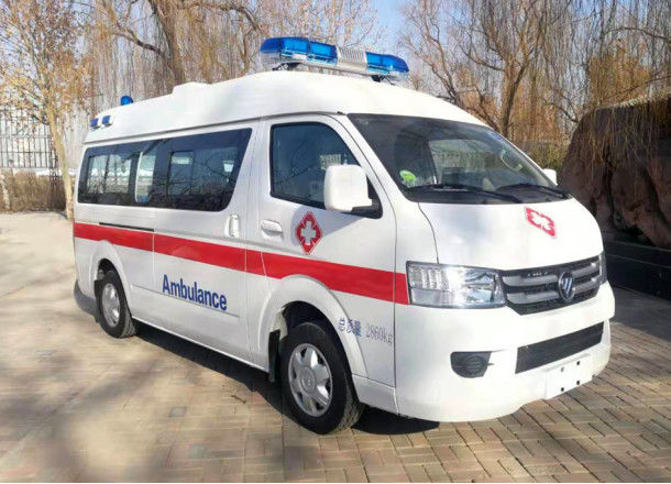 Ambulans darurat medis Futian 4×2 8 kursi Pengemudi belakang bensin 1