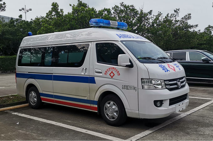 Ambulans darurat medis Futian 4×2 8 kursi Pengemudi belakang bensin 0