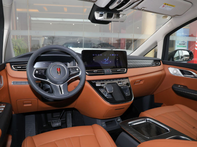 Black Hongqi 7-seater minivan MPV high end mobil resepsi bisnis mewah 7