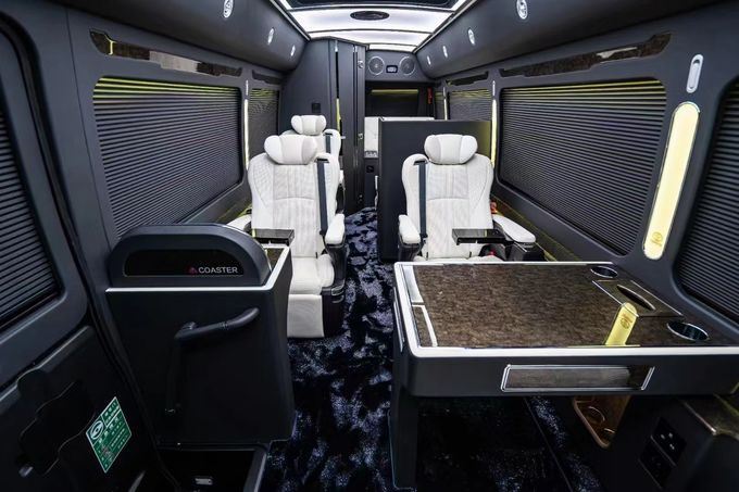 Toyota Coaster 7 Seater Coach Tour Bus Gasoline Rear Drive 4×2 Transmisi manual 8