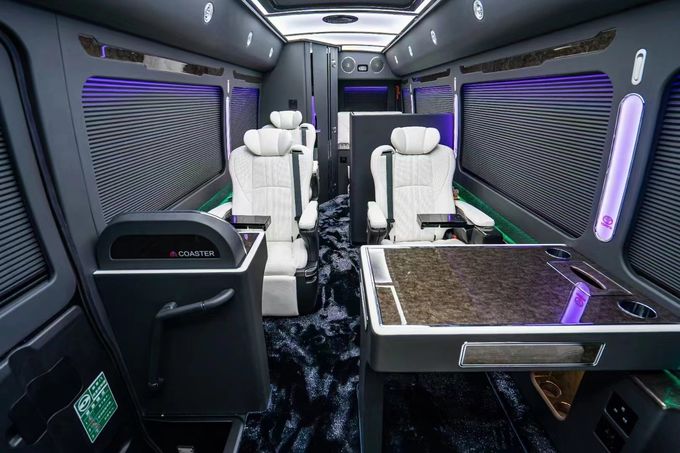 Toyota Coaster 7 Seater Coach Tour Bus Gasoline Rear Drive 4×2 Transmisi manual 7
